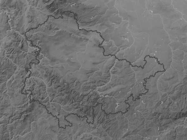 图林根 德国国家 带有湖泊和河流的灰度高程图 — 图库照片