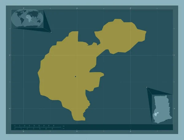 Ахафо Район Ганы Твердая Форма Цвета Вспомогательные Карты Расположения Углов — стоковое фото