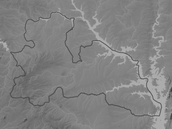 Bono East Région Ghana Carte Altitude Niveaux Gris Avec Lacs — Photo