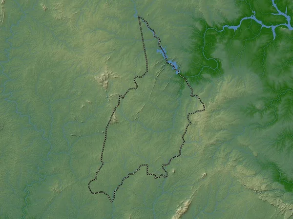 Bono Região Gana Mapa Elevação Colorido Com Lagos Rios — Fotografia de Stock