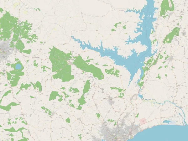 Wschodni Region Ghany Otwarta Mapa Ulic — Zdjęcie stockowe