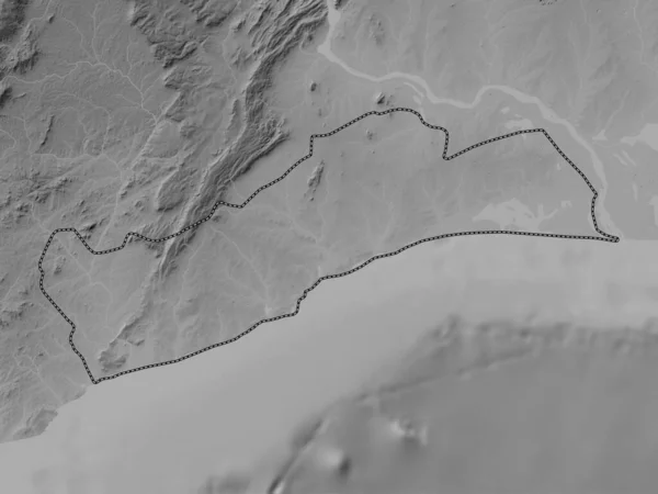 Більша Аккра Гана Грайливою Картою Висот Озерами Річками — стокове фото