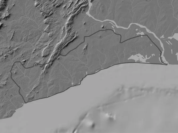 Большая Аккра Район Ганы Карта Высот Билевеля Озерами Реками — стоковое фото