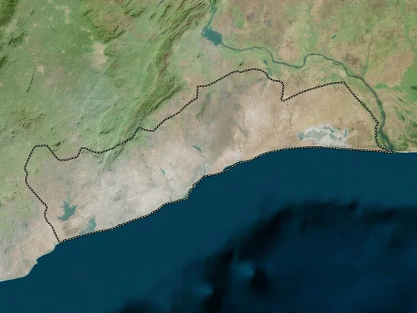 Greater Accra Regionen Ghana Högupplöst Satellitkarta — Stockfoto