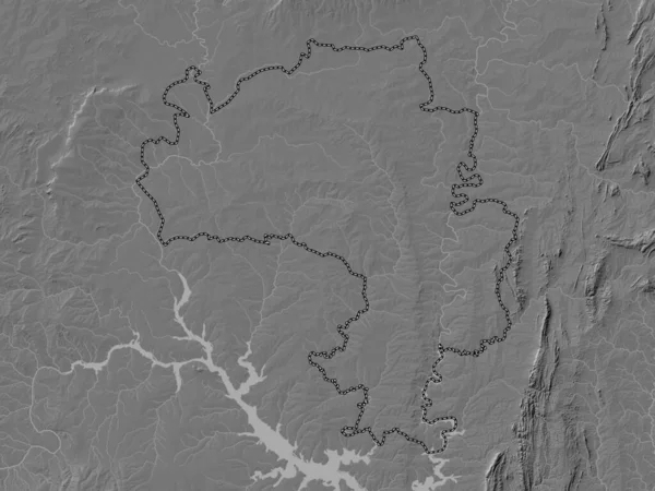 Norte Región Ghana Mapa Elevación Bilevel Con Lagos Ríos — Foto de Stock