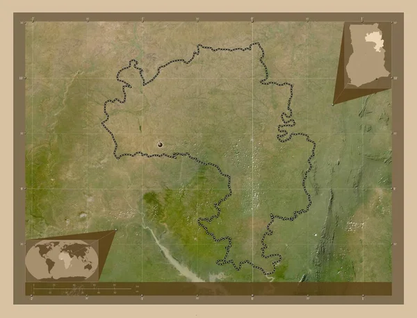 Северный Район Ганы Карта Спутника Низкого Разрешения Вспомогательные Карты Расположения — стоковое фото