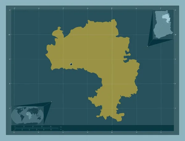 Nord Regione Del Ghana Forma Tinta Unita Mappa Della Posizione — Foto Stock