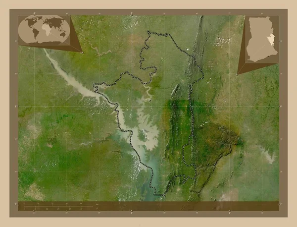 Oti Regione Del Ghana Mappa Satellitare Bassa Risoluzione Mappa Della — Foto Stock