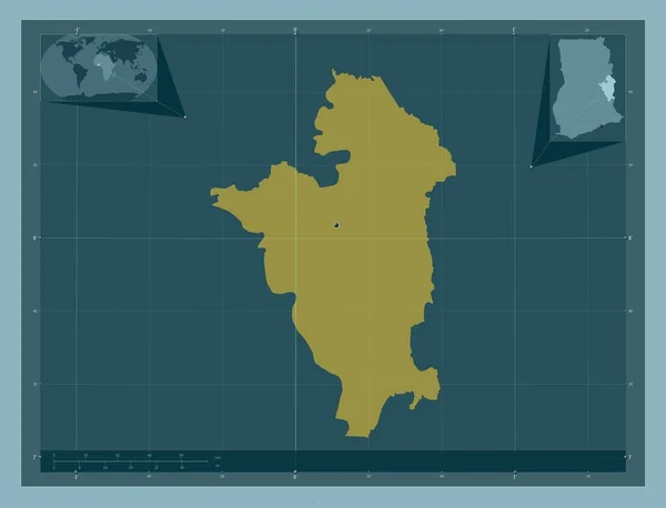 Оти Район Ганы Твердая Форма Цвета Вспомогательные Карты Расположения Углов — стоковое фото