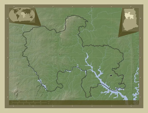 Savannah Región Ghana Mapa Elevación Coloreado Estilo Wiki Con Lagos —  Fotos de Stock