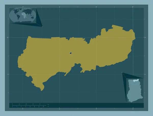 Верхний Восток Район Ганы Твердая Форма Цвета Вспомогательные Карты Расположения — стоковое фото