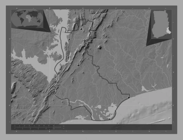 가나의 지역입니다 호수와 지역의 도시들의 Corner Auxiliary Location — 스톡 사진