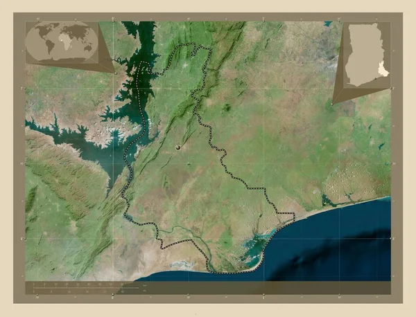Volta Regione Del Ghana Mappa Satellitare Alta Risoluzione Mappa Della — Foto Stock