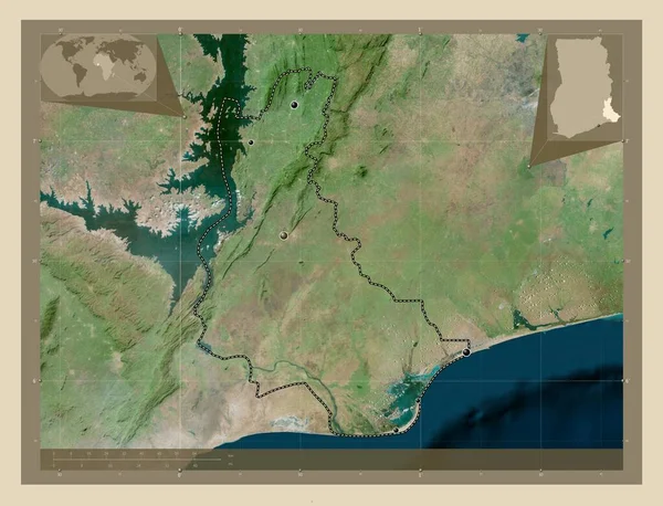 Volta Regione Del Ghana Mappa Satellitare Alta Risoluzione Località Delle — Foto Stock