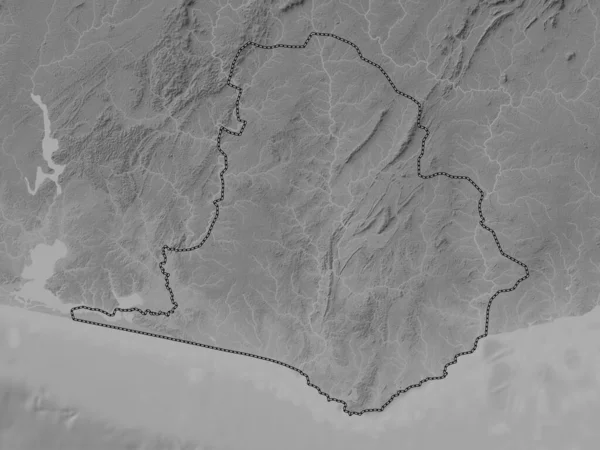 Δυτική Περιοχή Της Γκάνα Υψόμετρο Γκρι Χάρτη Λίμνες Και Ποτάμια — Φωτογραφία Αρχείου