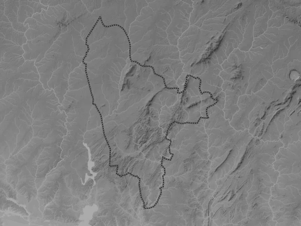 Западный Север Район Ганы Карта Высот Оттенках Серого Озерами Реками — стоковое фото