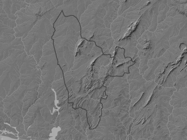Západní Sever Oblast Ghana Bilevel Elevační Mapa Jezery Řekami — Stock fotografie