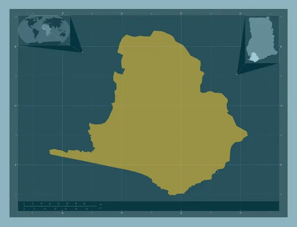 가나의 지역이었습니다 색깔의 Corner Auxiliary Location — 스톡 사진