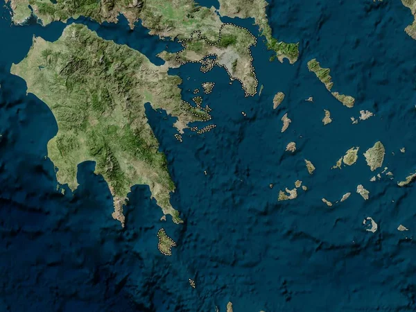 Attica Administración Descentralizada Grecia Mapa Satélite Alta Resolución —  Fotos de Stock
