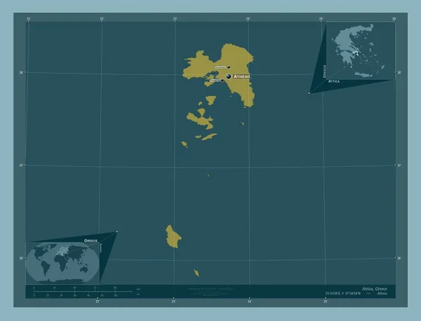 Attica Gedecentraliseerd Bestuur Van Griekenland Stevige Kleurvorm Locaties Namen Van — Stockfoto