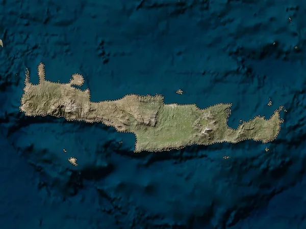 Kreta Zdecentralizowana Administracja Grecji Mapa Satelitarna Niskiej Rozdzielczości — Zdjęcie stockowe