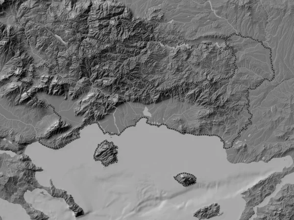 Macedonia Oriental Tracia Administración Descentralizada Grecia Mapa Elevación Bilevel Con — Foto de Stock