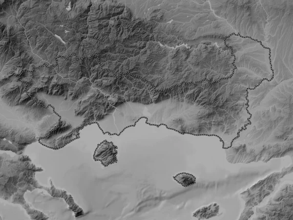 Macedonia Orientale Tracia Amministrazione Decentrata Della Grecia Mappa Elevazione Scala — Foto Stock