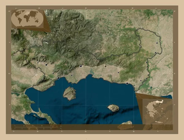 Macedónia Oriental Trácia Administração Descentralizada Grécia Mapa Satélite Baixa Resolução — Fotografia de Stock