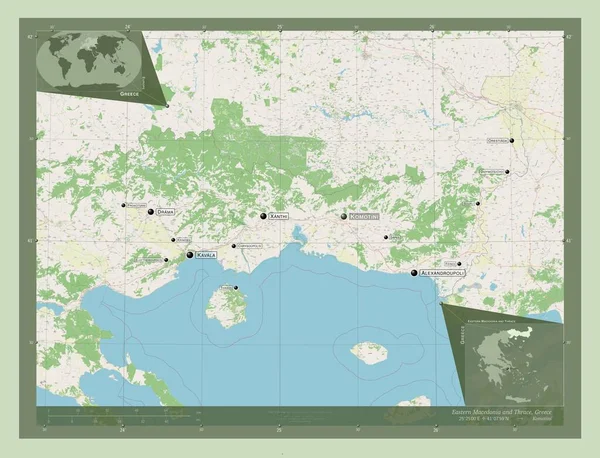 Macedónia Oriental Trácia Administração Descentralizada Grécia Abrir Mapa Rua Locais — Fotografia de Stock