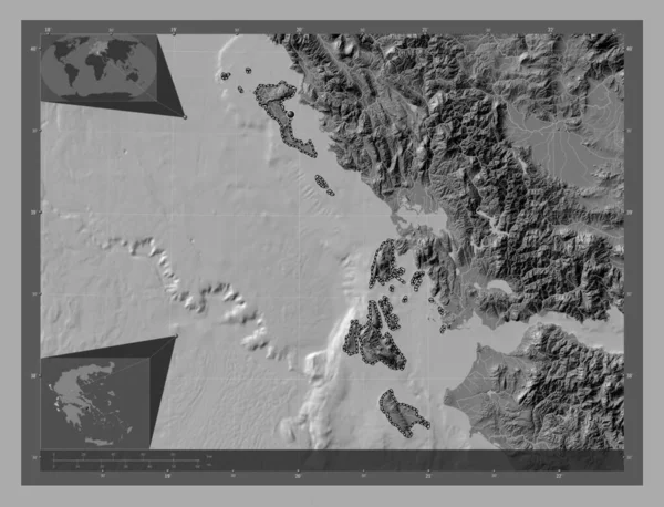 Ilhas Jónicas Administração Descentralizada Grécia Bilevel Mapa Elevação Com Lagos — Fotografia de Stock