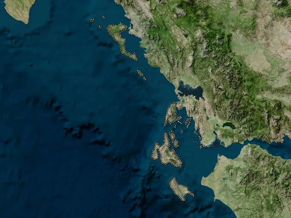 Ionische Inseln Dezentrale Verwaltung Griechenlands Hochauflösende Satellitenkarte — Stockfoto