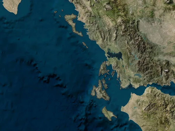 Ionische Inseln Dezentrale Verwaltung Griechenlands Satellitenkarte Mit Niedriger Auflösung — Stockfoto