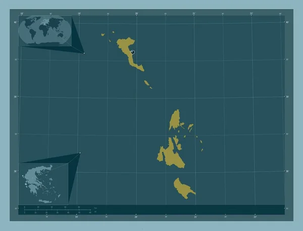 Ilhas Jónicas Administração Descentralizada Grécia Forma Cor Sólida Mapa Localização — Fotografia de Stock
