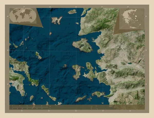 Северное Эгейское Море Децентрализованная Администрация Греции Спутниковая Карта Высокого Разрешения — стоковое фото
