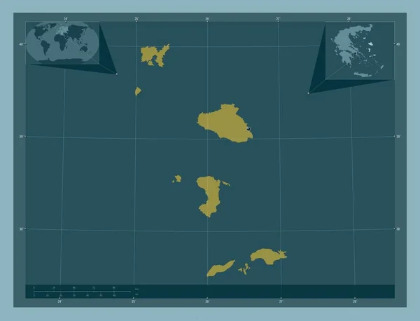 Egeo Settentrionale Amministrazione Decentrata Della Grecia Forma Tinta Unita Mappa — Foto Stock