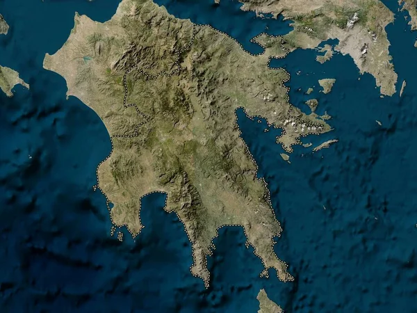 Пелопоннес Децентралізоване Управління Грецією Супутникова Карта Низької Роздільної Здатності — стокове фото