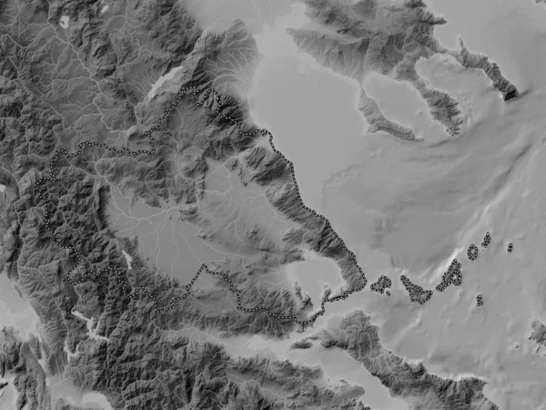 Фессалия Децентрализованная Администрация Греции Карта Высот Оттенках Серого Озерами Реками — стоковое фото