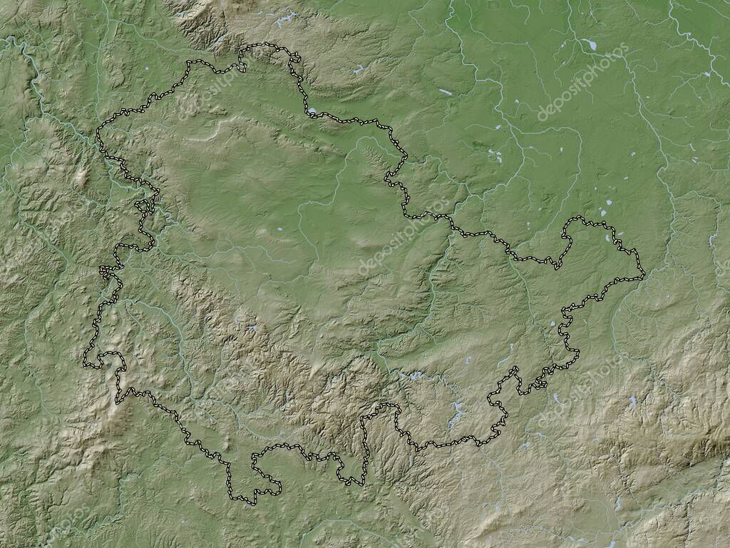 Thuringen, estado de Alemania. Mapa de elevación coloreado en estilo ...