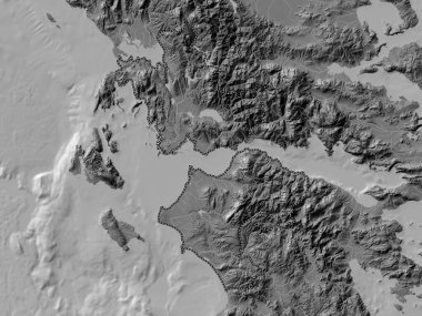 Batı Yunanistan, Yunanistan 'ın ademi merkeziyeti. Gölleri ve nehirleri olan çift seviyeli yükseklik haritası