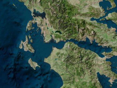 Batı Yunanistan, Yunanistan 'ın ademi merkeziyeti. Yüksek çözünürlüklü uydu haritası