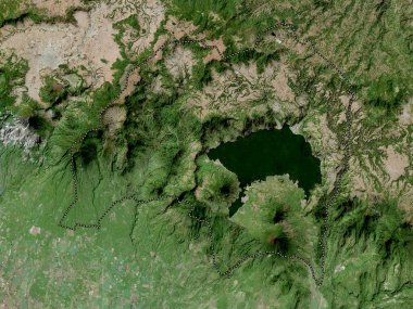 Solola, Guatemala Departmanı. Yüksek çözünürlüklü uydu haritası