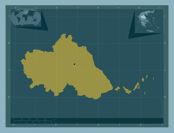 Tesalia Administración Descentralizada Grecia Forma Color Sólido Mapas Ubicación Auxiliares —  Fotos de Stock