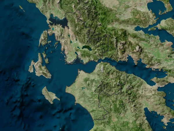 Westgriechenland Dezentrale Verwaltung Griechenlands Hochauflösende Satellitenkarte — Stockfoto