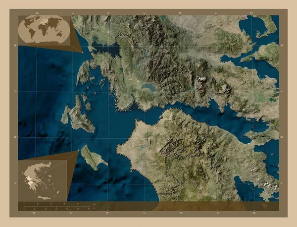 Grecia Occidental Administración Descentralizada Grecia Mapa Satelital Baja Resolución Mapas — Foto de Stock