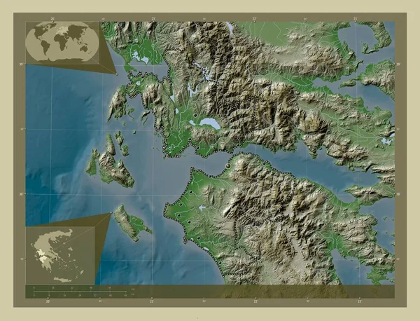 Grécia Ocidental Administração Descentralizada Grécia Mapa Elevação Colorido Estilo Wiki — Fotografia de Stock