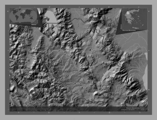 West Macedonië Gedecentraliseerd Bestuur Van Griekenland Hoogteplattegrond Met Meren Rivieren — Stockfoto