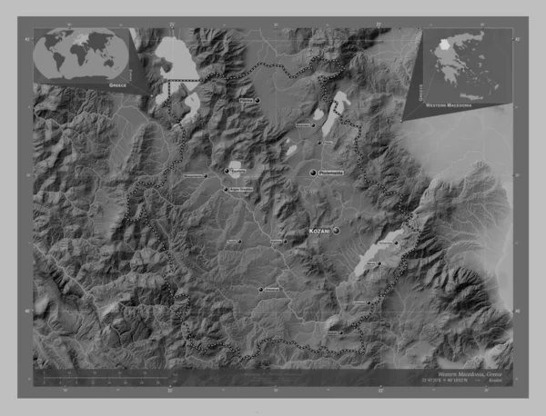Západní Makedonie Decentralizovaná Správa Řecka Výškové Mapy Jezery Řekami Umístění — Stock fotografie