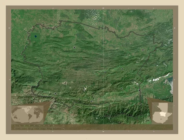 Alta Verapaz Departament Gwatemali Mapa Satelity Wysokiej Rozdzielczości Lokalizacje Dużych — Zdjęcie stockowe
