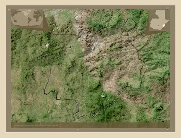 Чікімула Відділ Гватемали Супутникова Карта Високої Роздільної Здатності Кутові Допоміжні — стокове фото