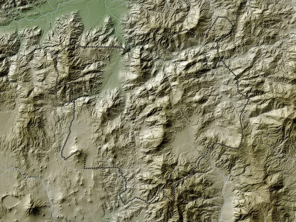 Chiquimula Department Guatemala Elevation Map Colored Wiki Style Lakes Rivers — Stock Photo, Image